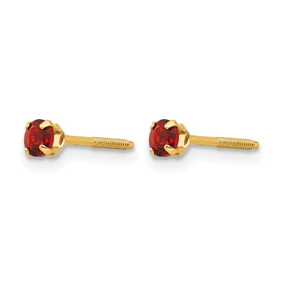 14k Madi K 3mm Genuine Gemstone Screwback Earrings