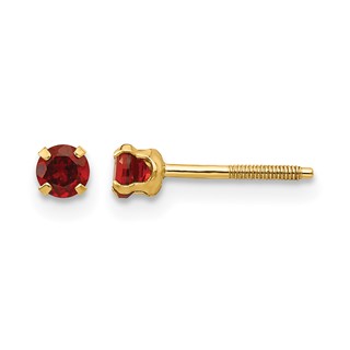 14k Madi K 3mm Genuine Gemstone Screwback Earrings