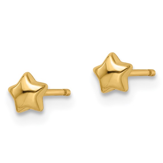 14k Madi K Polished Star Childrens Post Earrings