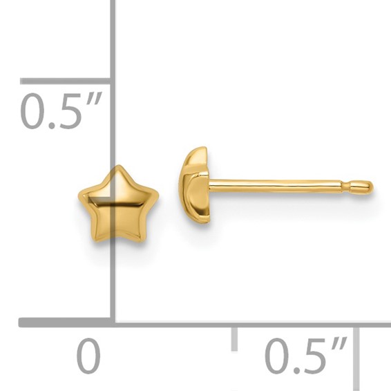 14k Madi K Polished Star Childrens Post Earrings