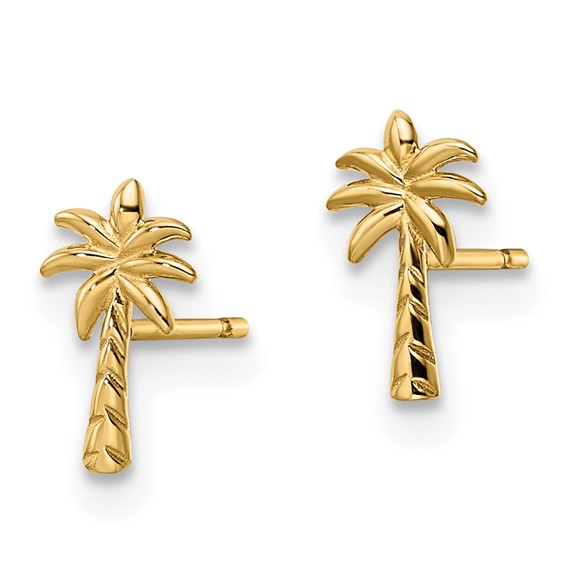 14k Madi K Palm Tree Childrens Post Earrings