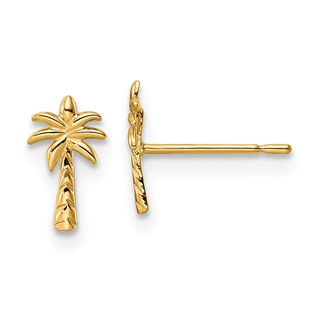 14k Madi K Palm Tree Childrens Post Earrings