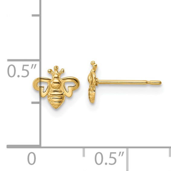 14k Madi K Bumble Bee Childrens Post Earrings