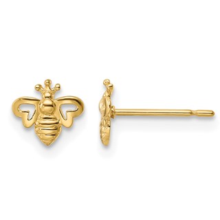14k Madi K Bumble Bee Childrens Post Earrings