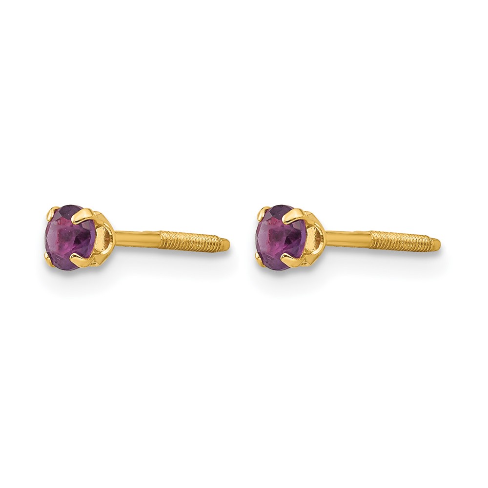 14k Madi K 3mm Amethyst Earrings (GK113)