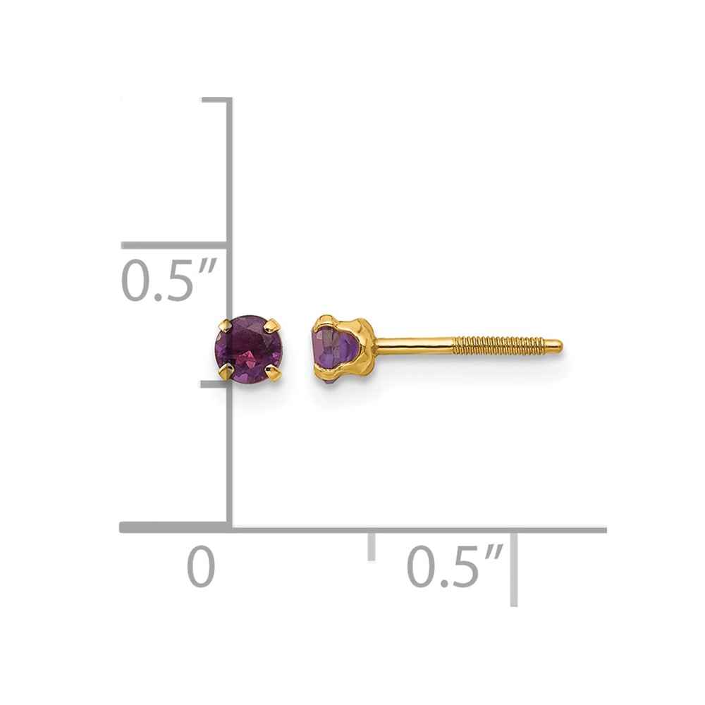 14k Madi K 3mm Amethyst Earrings (GK113)