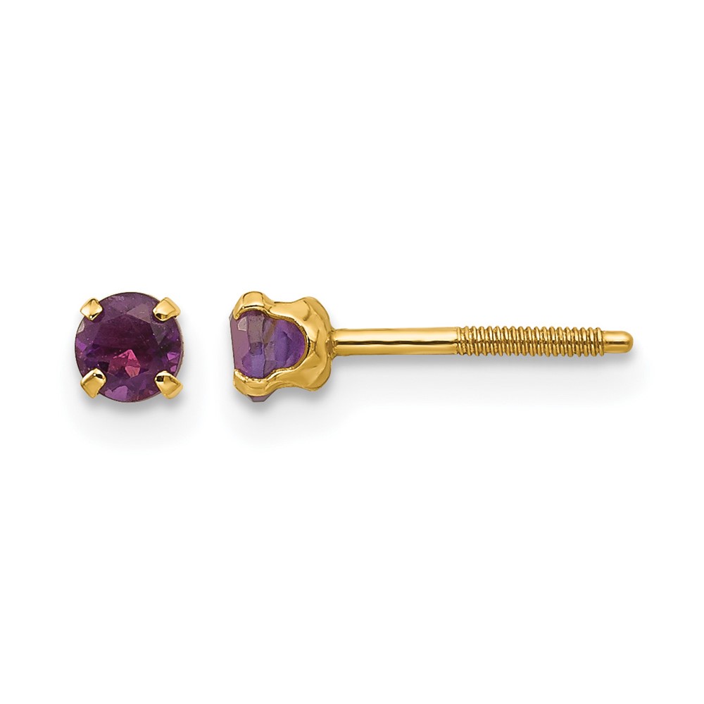 14k Madi K 3mm Amethyst Earrings (GK113)