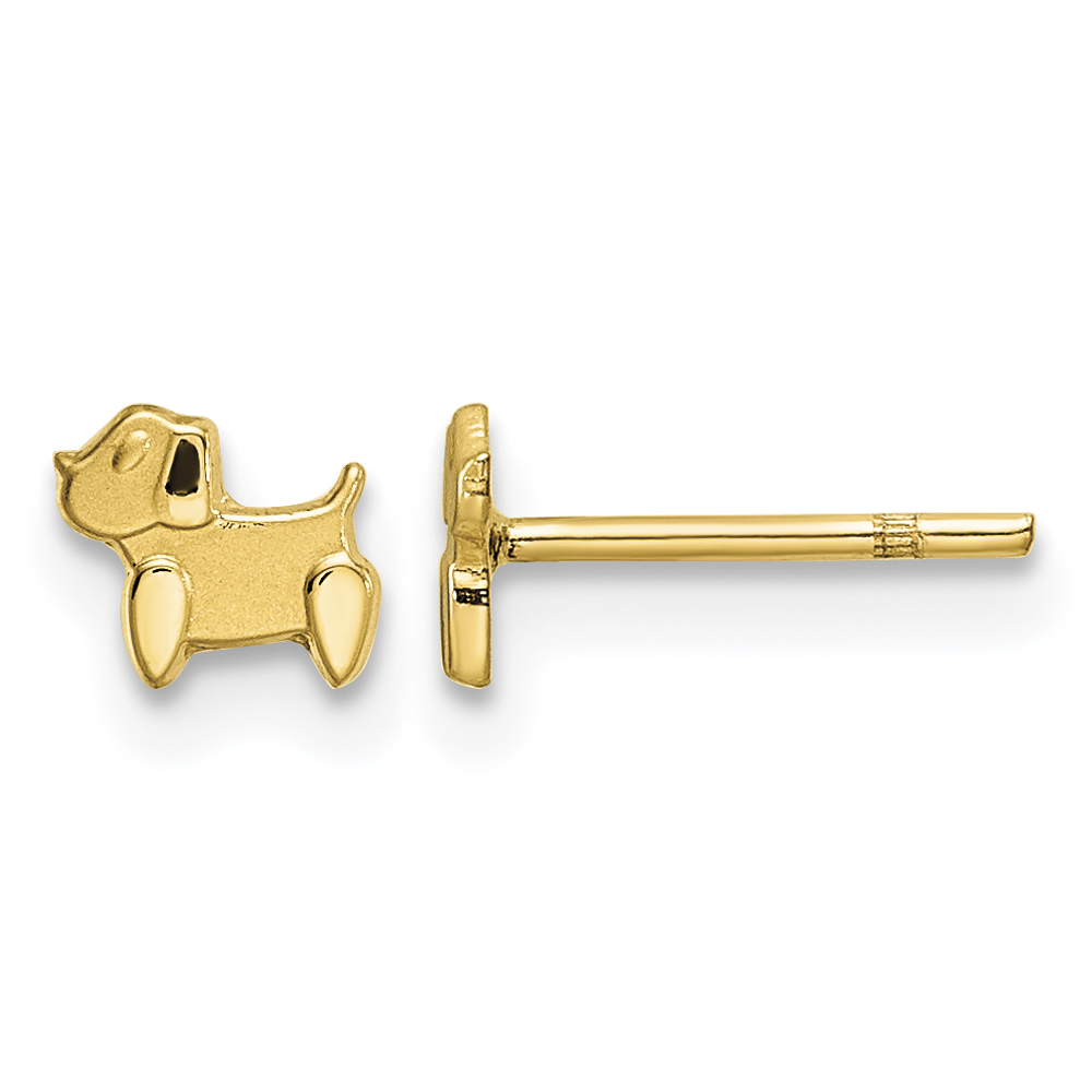 14k Madi K Polished & Satin Dog Post Earrings (GK1148)