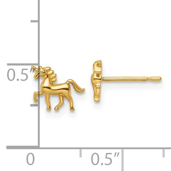14k Madi K Unicorn Childrens Post Earrings
