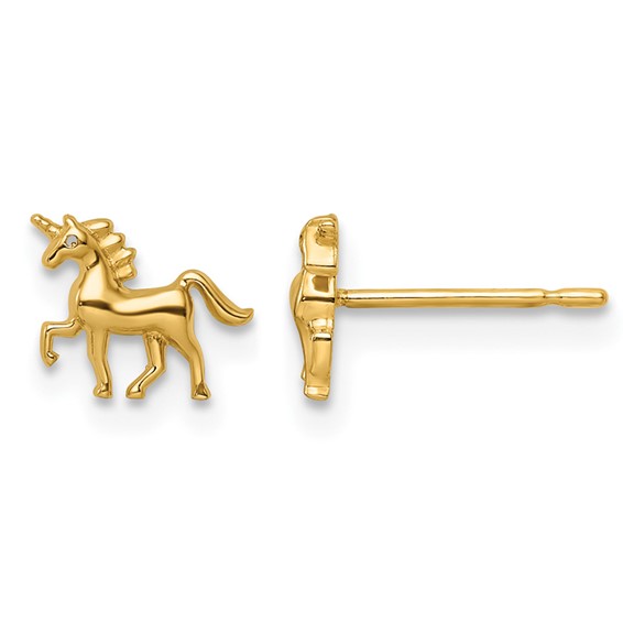 14k Madi K Unicorn Childrens Post Earrings