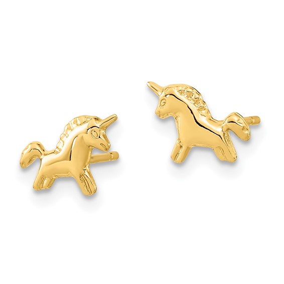 14K Madi K Polished Unicorn Childrens Post Earrings