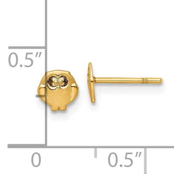 14k Madi K Polished & Satin Owl Post Earrings