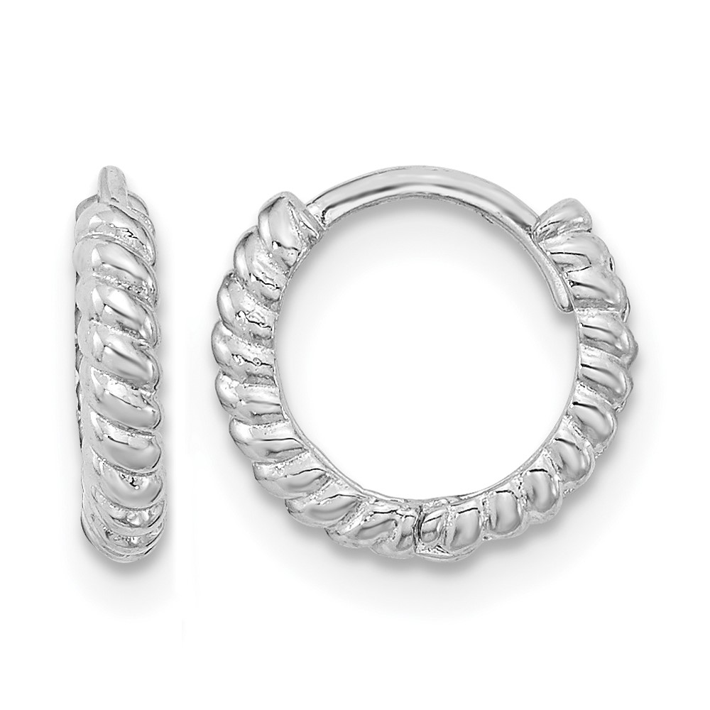 14K White Gold Madi K Polished Hoop Earrings (GK1158)