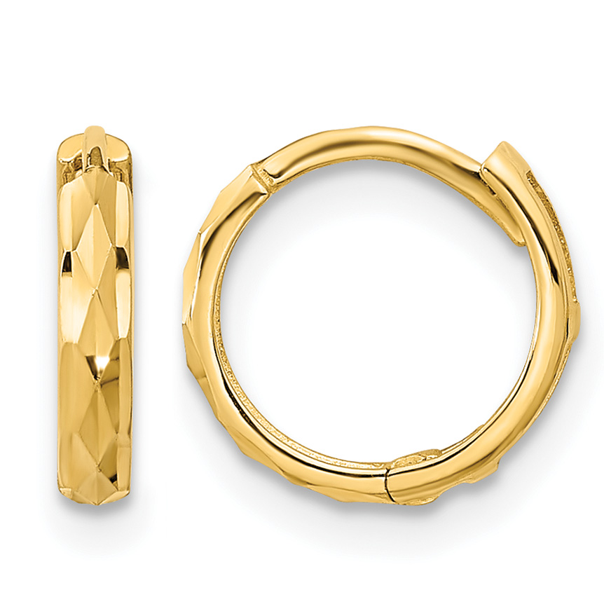 14K Madi K Hinged Diamond Cut Hoop Earrings (GK1159)