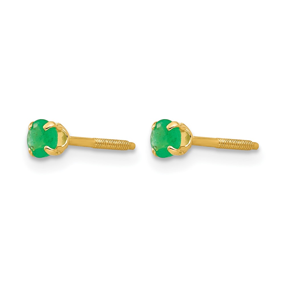 14k Madi K 3mm Emerald Earrings (GK116)
