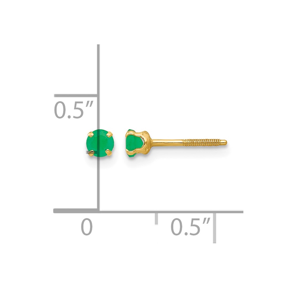 14k Madi K 3mm Emerald Earrings (GK116)