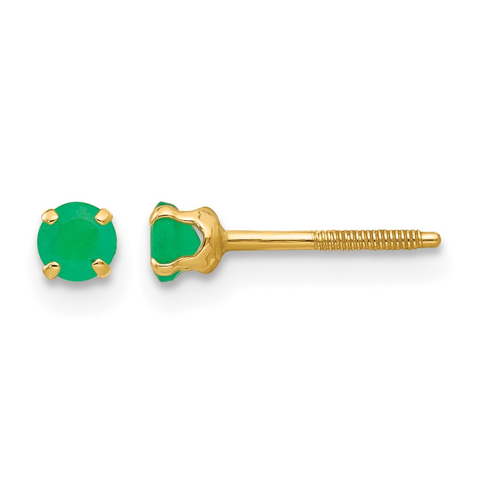 14k Madi K 3mm Emerald Earrings (GK116)