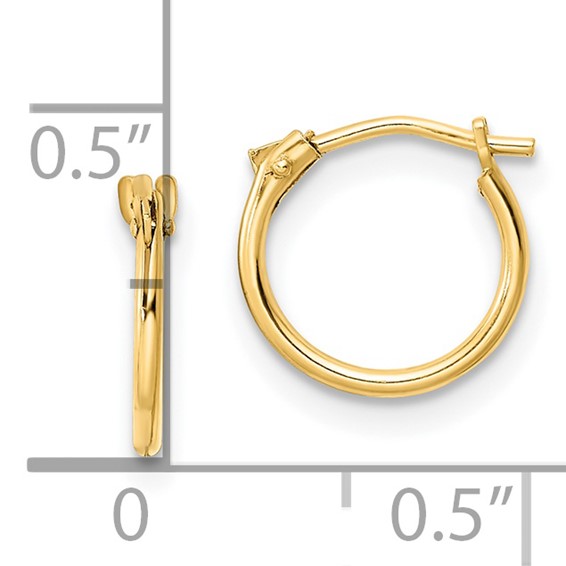 14K Madi K Polished 1x10mm Hoop Earrings