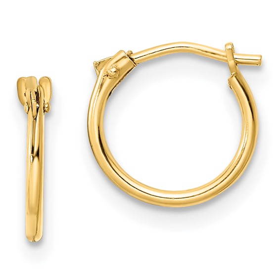 14K Madi K Polished 1x10mm Hoop Earrings