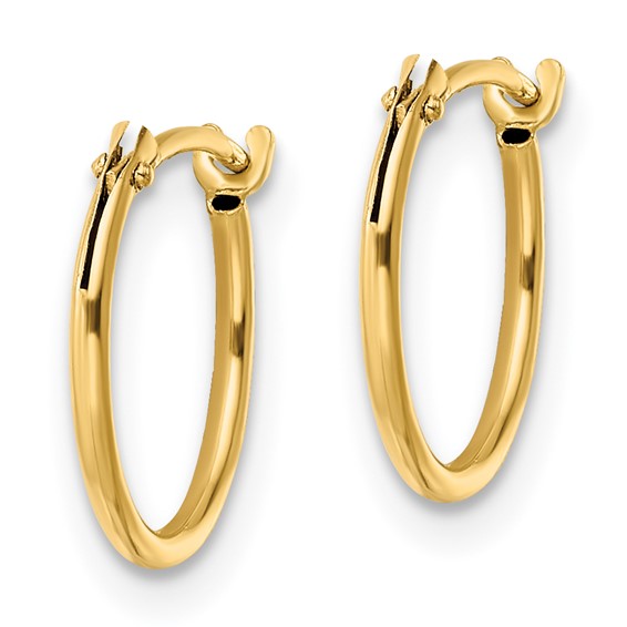 14K Madi K Polished 1x12mm Hoop Earrings