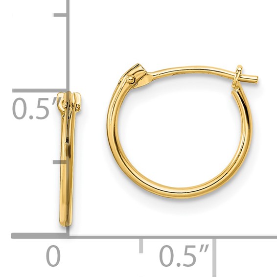 14K Madi K Polished 1x12mm Hoop Earrings
