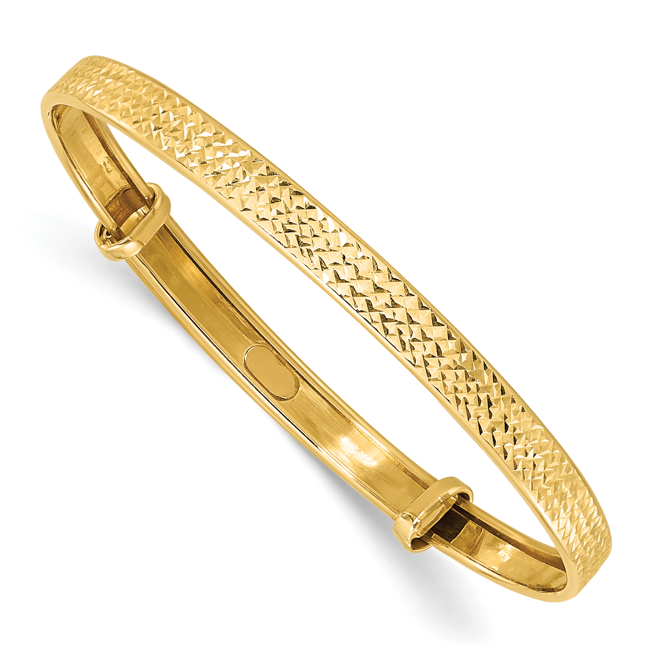 14K Polished Diamond-cut flexible Baby Bangle (GK1164)