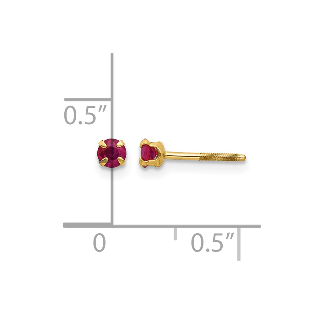 14k Madi K 3mm Ruby Earrings (GK118)