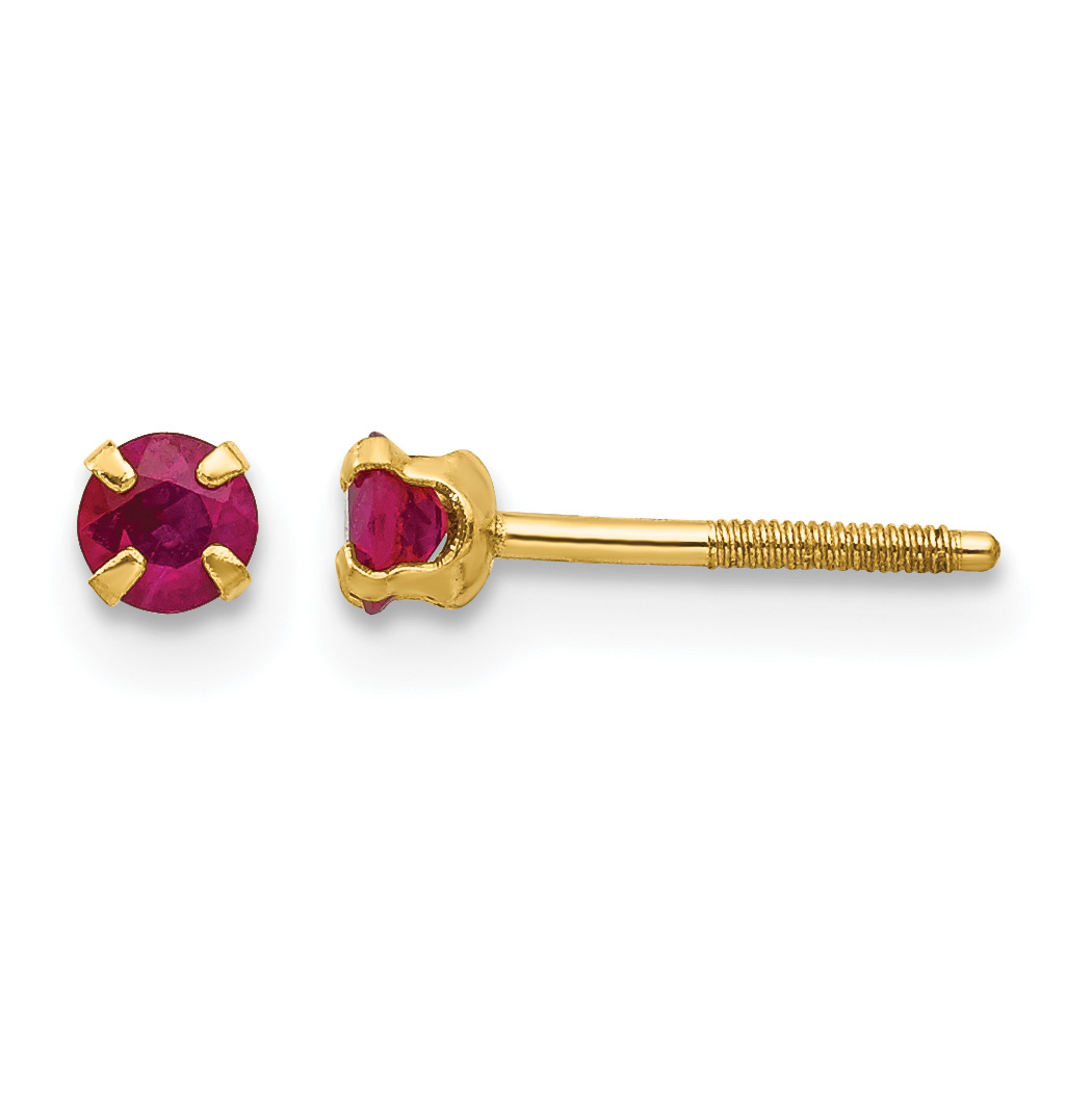14k Madi K 3mm Ruby Earrings (GK118)