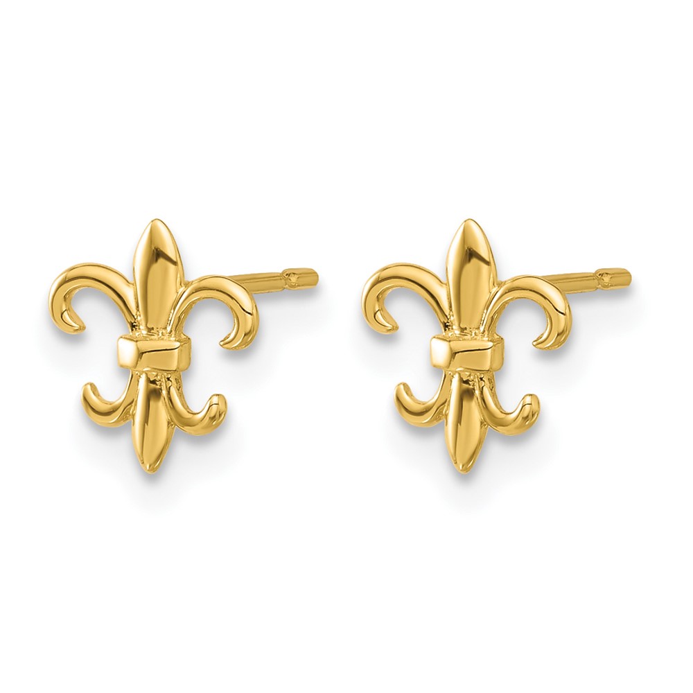 14k Madi K Polished Fleur de Lis Post Earrings (GK1187)
