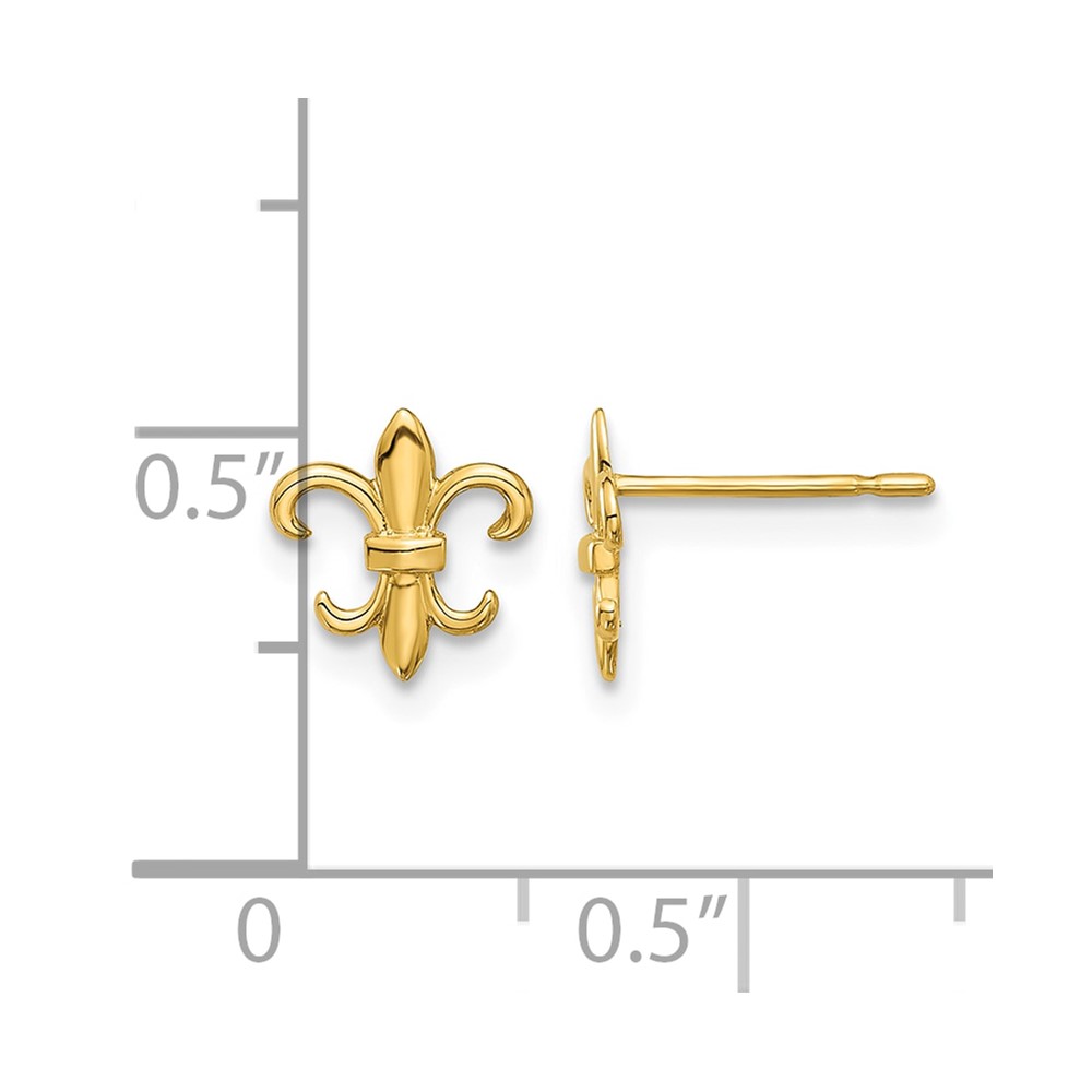 14k Madi K Polished Fleur de Lis Post Earrings (GK1187)