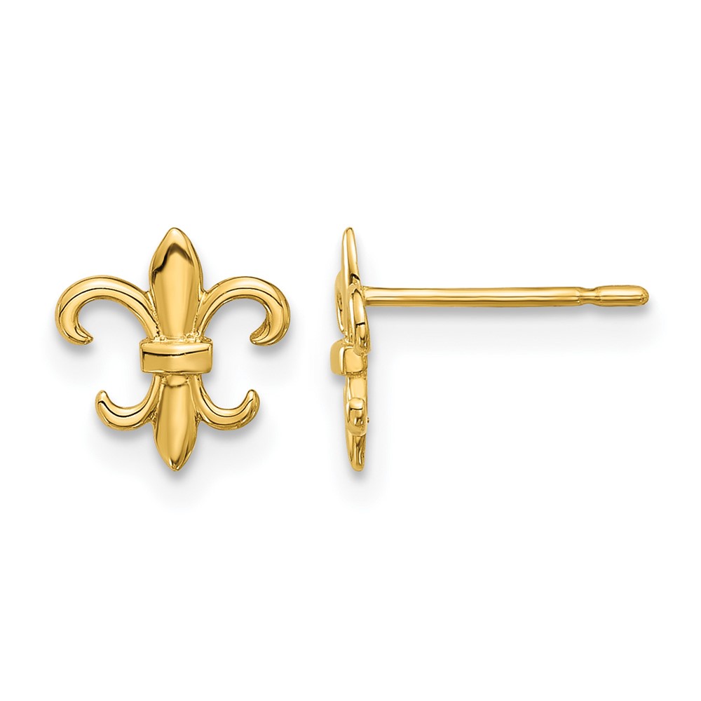 14k Madi K Polished Fleur de Lis Post Earrings (GK1187)