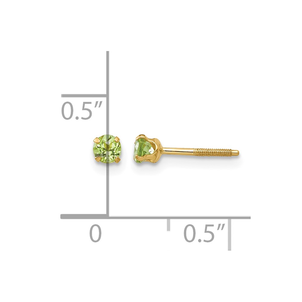 14k Madi K 3mm Peridot Earrings (GK119)