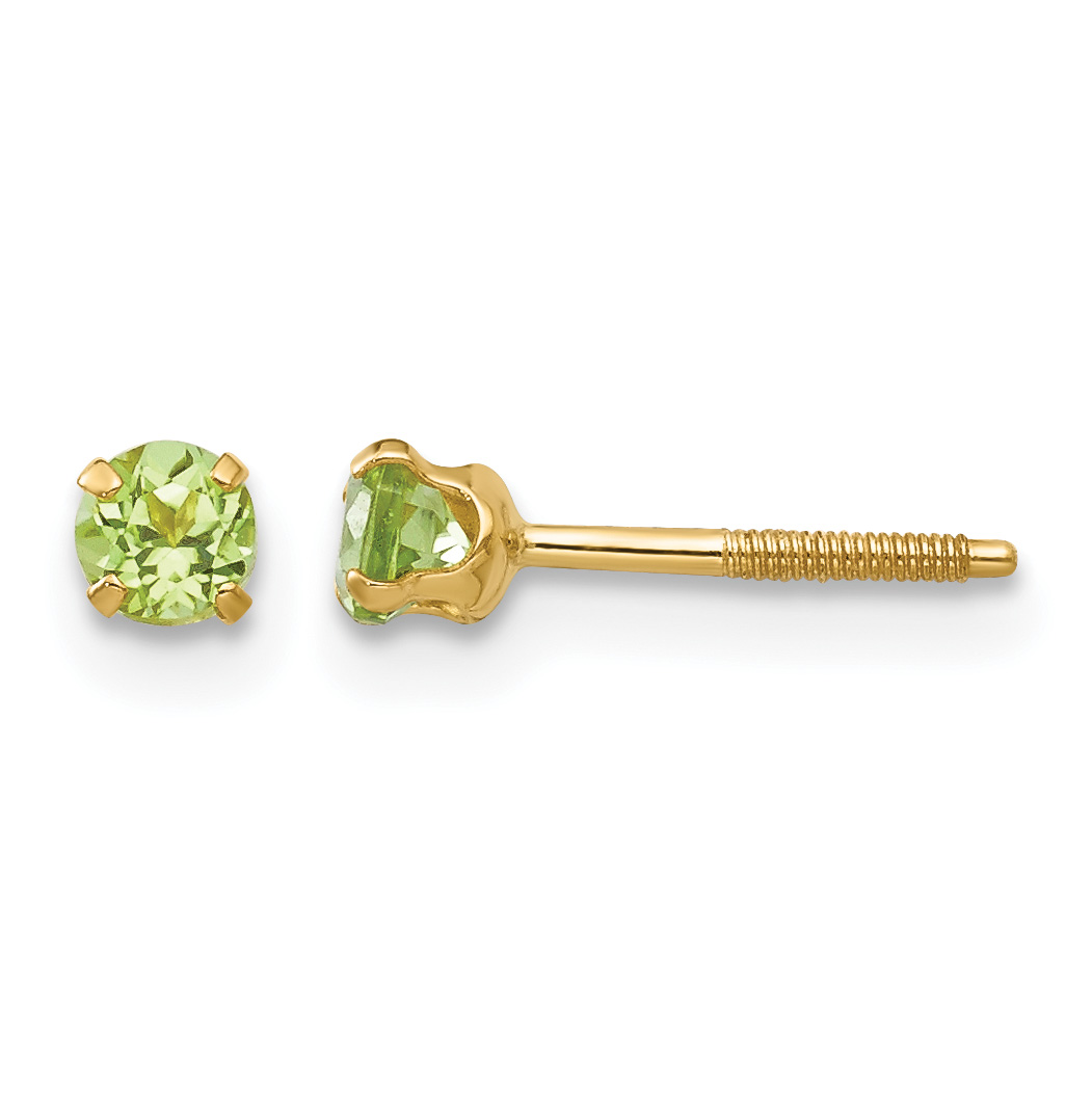 14k Madi K 3mm Peridot Earrings (GK119)