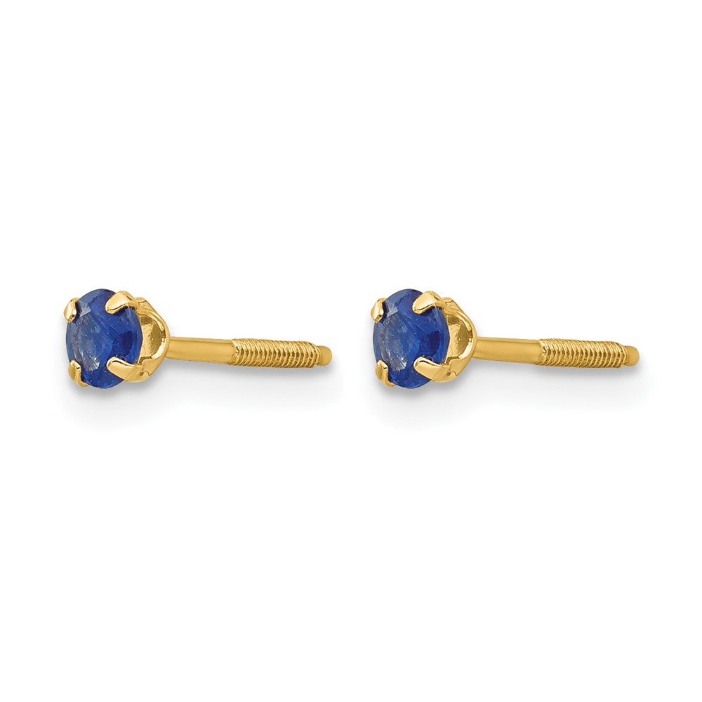 14k Madi K 3mm Sapphire Birthstone Earrings (GK120)