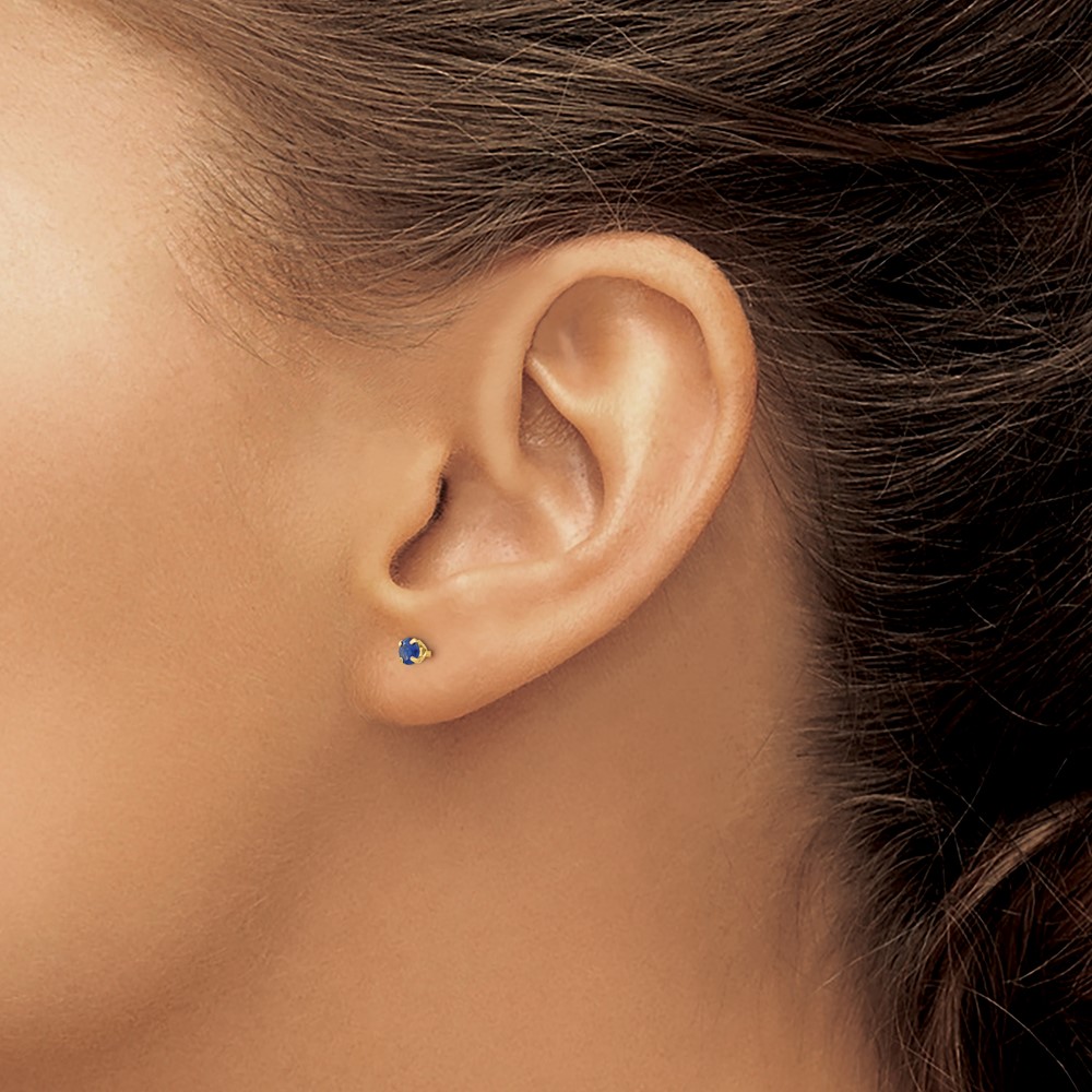 14k Madi K 3mm Sapphire Birthstone Earrings (GK120)