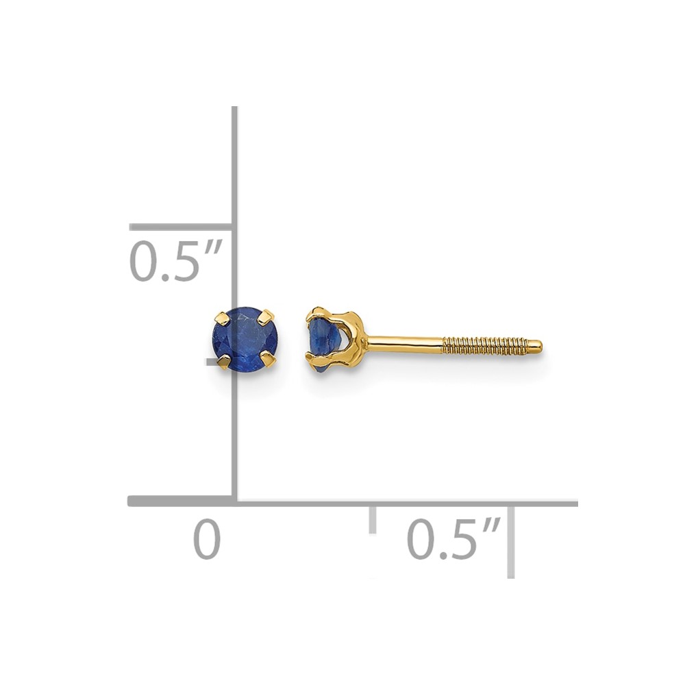14k Madi K 3mm Sapphire Birthstone Earrings (GK120)