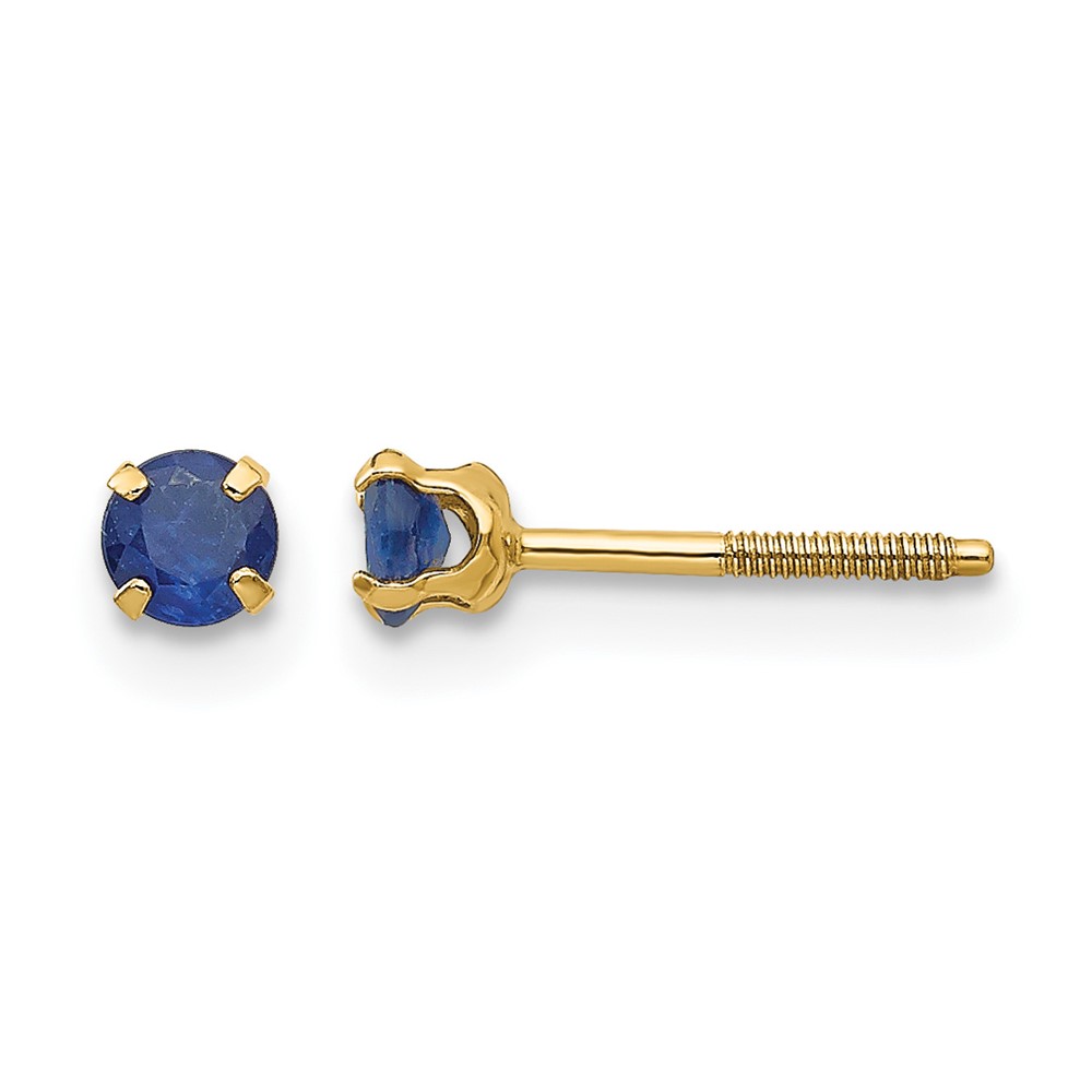 14k Madi K 3mm Sapphire Birthstone Earrings (GK120)
