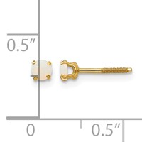 14K Yellow Gold Madi K 3mm Round Opal Birthstone Screwback Post Earrings view 4