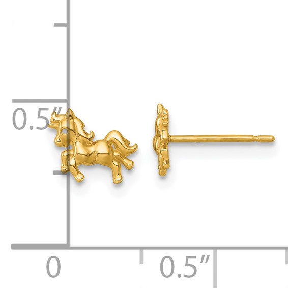 14k Madi K Polished Unicorn Childrens Post Earrings