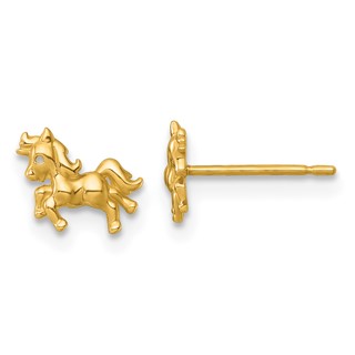 14k Madi K Polished Unicorn Childrens Post Earrings