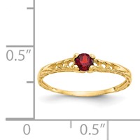 14K Yellow Gold Madi K 3mm Garnet Birthstone Ring, Size 3 view 4