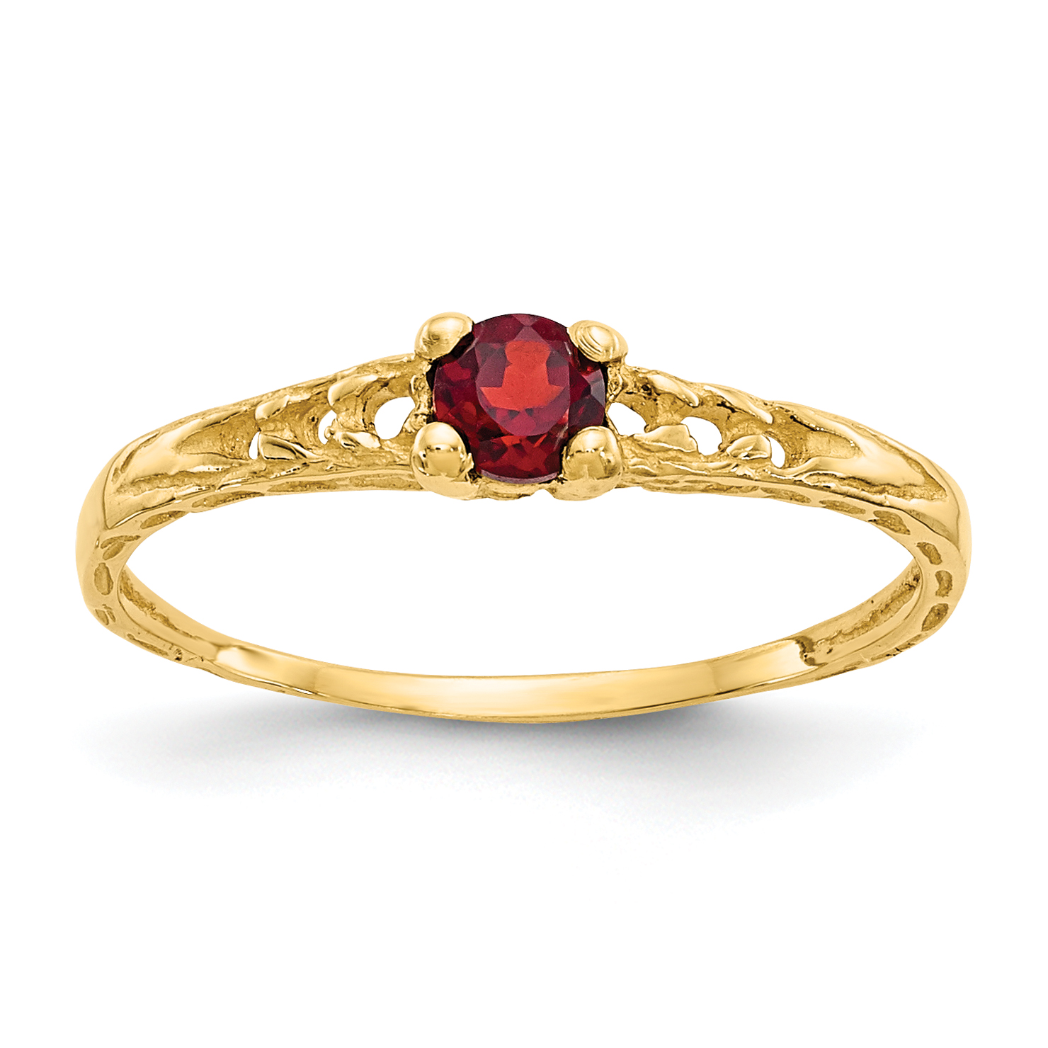 14k Madi K 3mm Garnet Birthstone Baby Ring (GK124)
