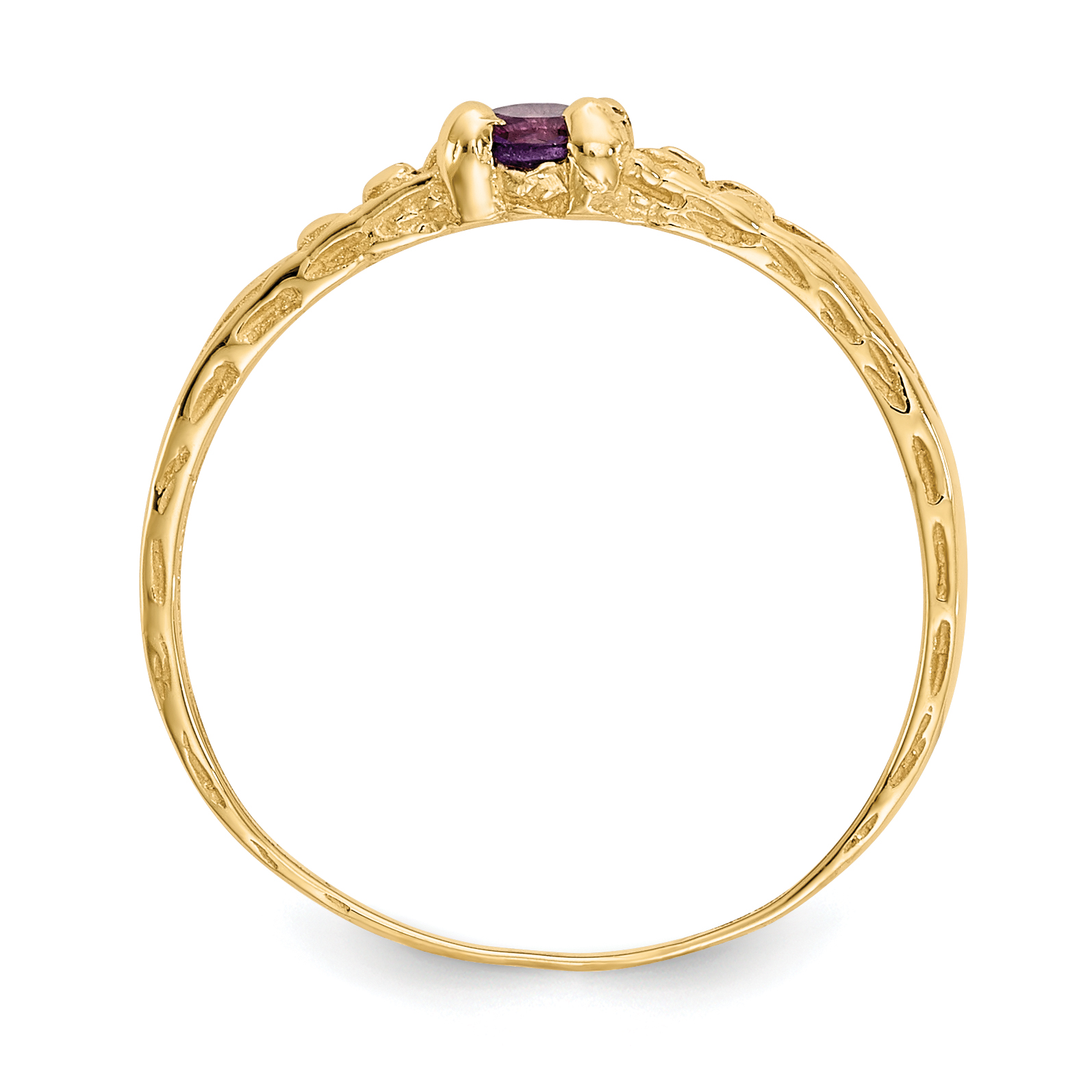 14k Madi K 3 mm Amethyst Geburtsstein Baby Ring GK125 - Bild 2 von 7