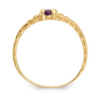 14K Yellow Gold Madi K 3mm Amethyst Birthstone Ring view 2