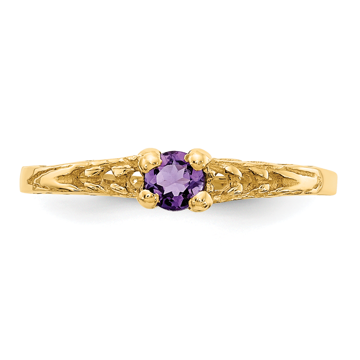 14k Madi K 3 mm Amethyst Geburtsstein Baby Ring GK125 - Bild 5 von 7