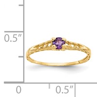 14K Yellow Gold Madi K 3mm Amethyst Birthstone Ring view 3