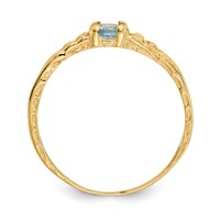 14K Yellow Gold Madi K 3mm Aquamarine Birthstone Ring view 2