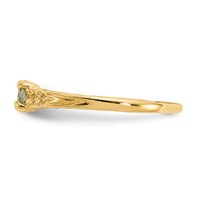 14K Yellow Gold Madi K 3mm Aquamarine Birthstone Ring view 4