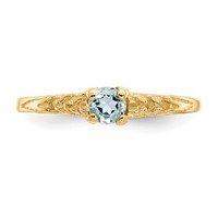 14K Yellow Gold Madi K 3mm Aquamarine Birthstone Ring view 5