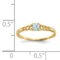 14K Yellow Gold Madi K 3mm Aquamarine Birthstone Ring view 3